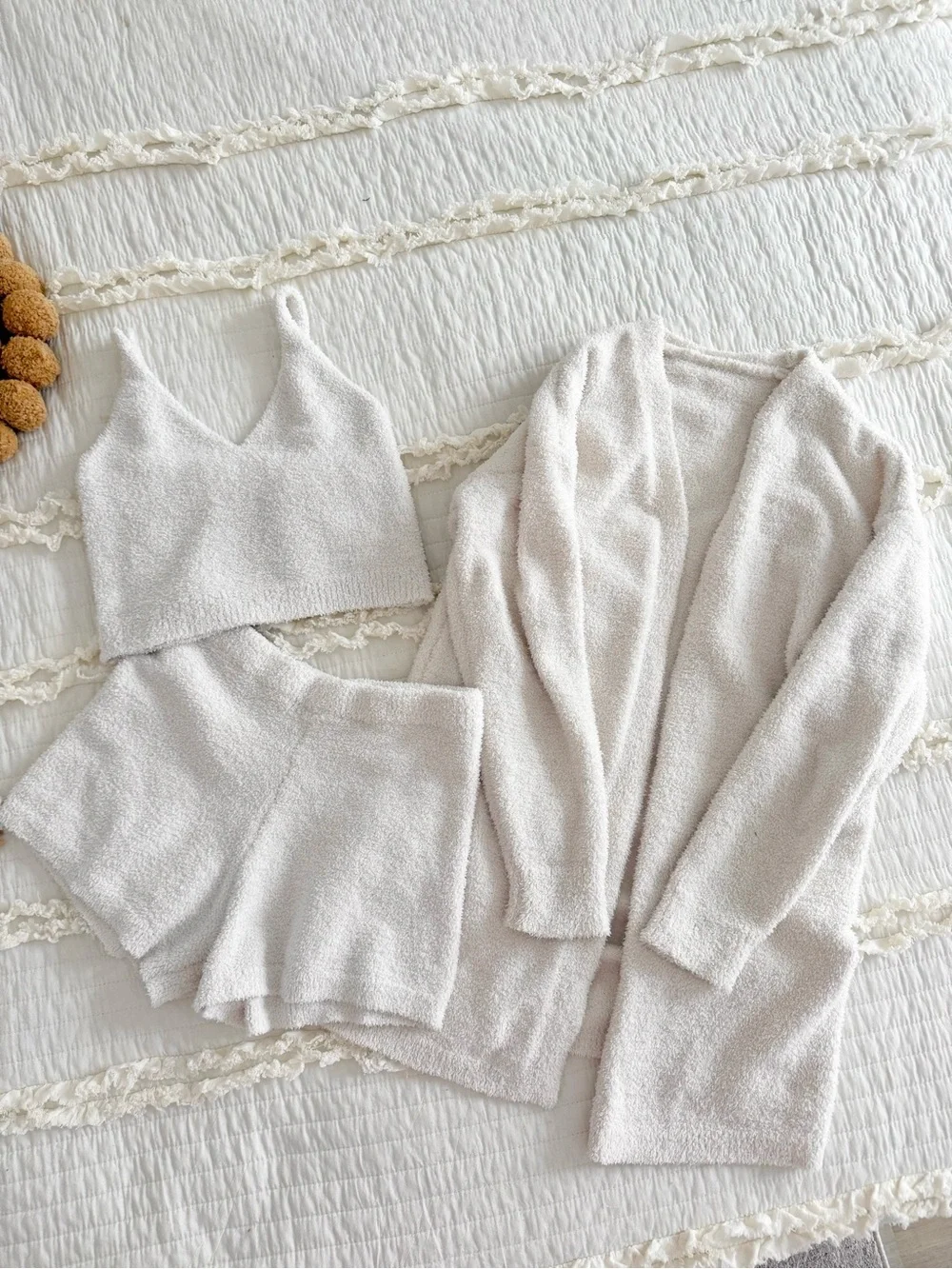 Chenille lounge set white